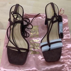 Miss Lola Brown suede heels